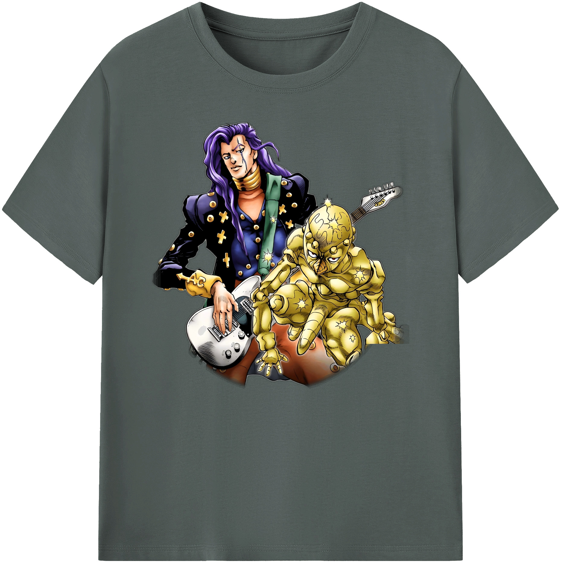 （画像用） ジョジョの奇妙な冒険 おといし あきら JoJo's Bizarre Adventure Akira Otoishi 綿100％ メンズ半袖Tシャツ｜肌触りやわらか＆通気性